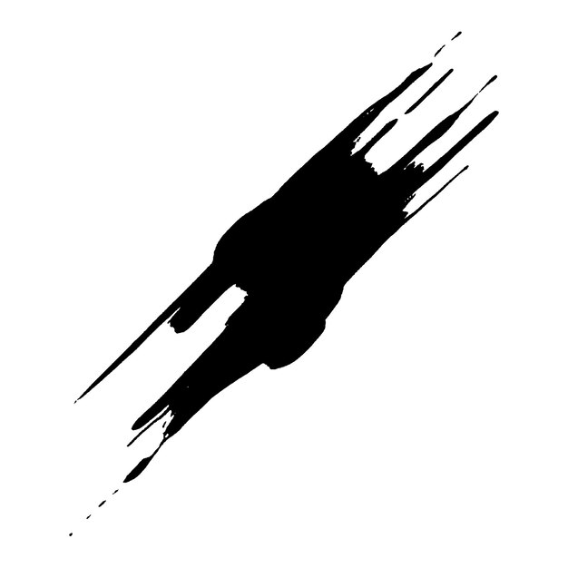 Vector Acuarela pintada con pincel negro Elemento de diseño dibujado a mano aislado sobre fondo blanco