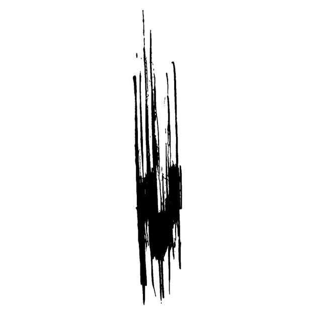Vector Acuarela pintada con pincel negro Elemento de diseño dibujado a mano aislado sobre fondo blanco