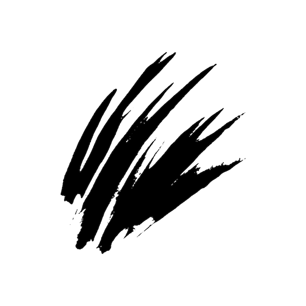 Vector Acuarela pintada con pincel negro Elemento de diseño dibujado a mano aislado sobre fondo blanco