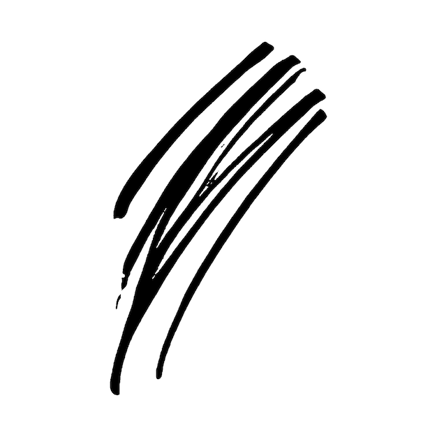 Vector Acuarela pintada con pincel negro Elemento de diseño dibujado a mano aislado sobre fondo blanco