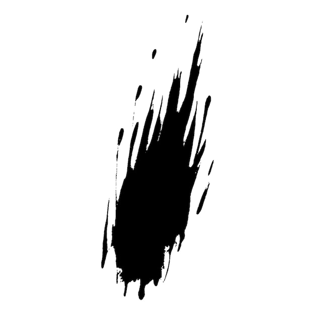 Vector Acuarela pintada con pincel negro Elemento de diseño dibujado a mano aislado sobre fondo blanco