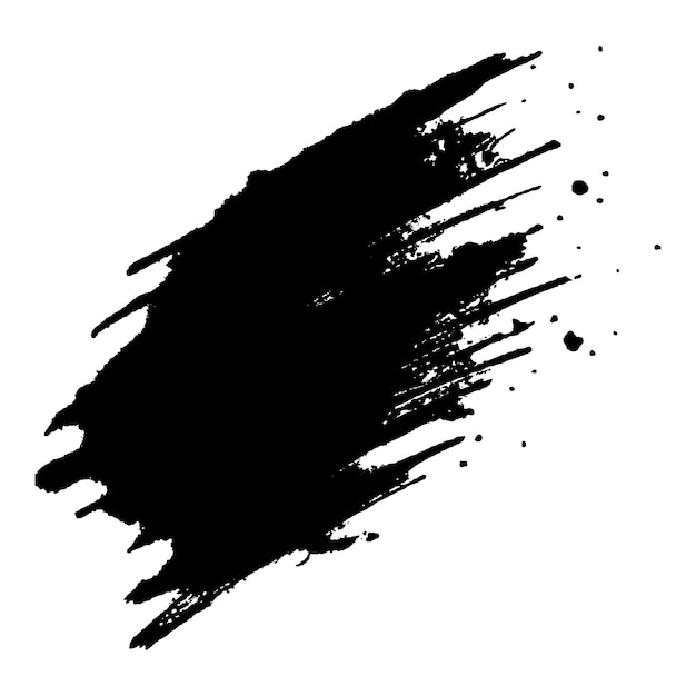 Vector Acuarela pintada con pincel negro Elemento de diseño dibujado a mano aislado sobre fondo blanco