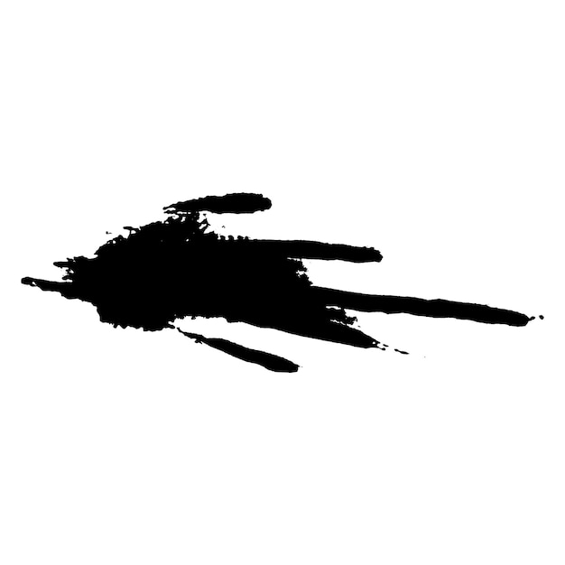 Vector Acuarela pintada con pincel negro Elemento de diseño dibujado a mano aislado sobre fondo blanco