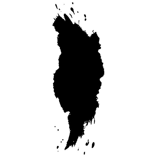 Vector Acuarela pintada con pincel negro Elemento de diseño dibujado a mano aislado sobre fondo blanco