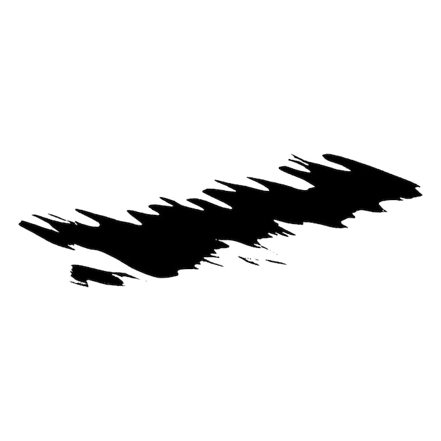 Vector Acuarela pintada con pincel negro Elemento de diseño dibujado a mano aislado sobre fondo blanco