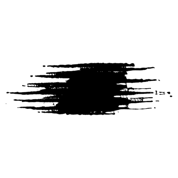 Vector Acuarela pintada con pincel negro Elemento de diseño dibujado a mano aislado sobre fondo blanco