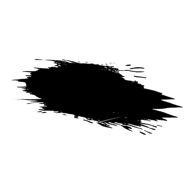 Vector Acuarela pintada con pincel negro Elemento de diseño dibujado a mano aislado sobre fondo blanco