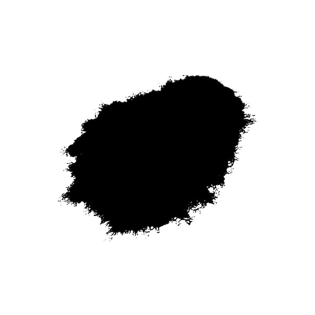Vector Acuarela pintada con pincel negro Elemento de diseño dibujado a mano aislado sobre fondo blanco