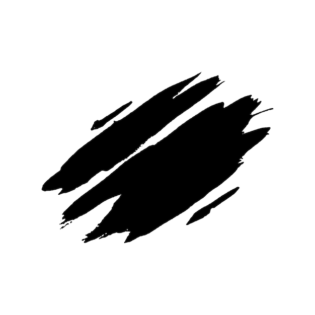 Vector Acuarela pintada con pincel negro Elemento de diseño dibujado a mano aislado sobre fondo blanco
