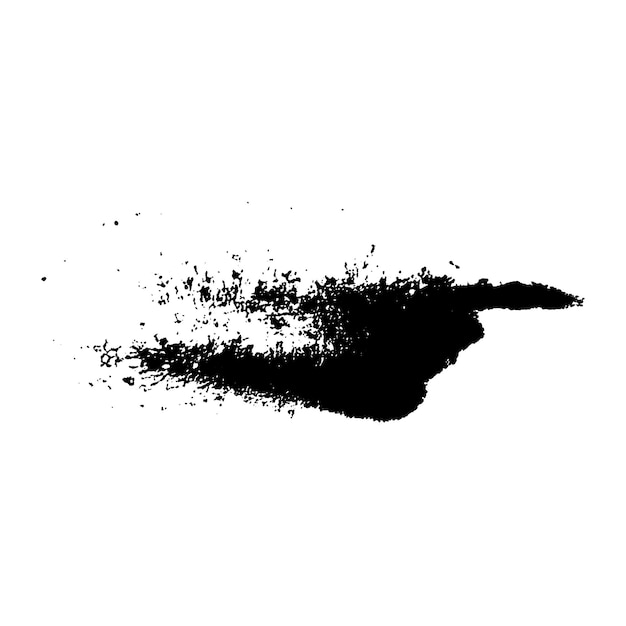 Vector Acuarela pintada con pincel negro Elemento de diseño dibujado a mano aislado sobre fondo blanco
