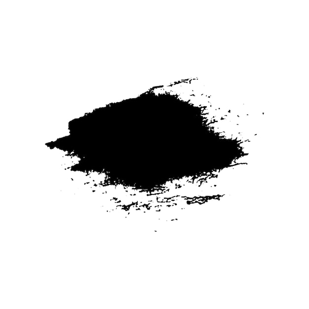 Vector Acuarela pintada con pincel negro Elemento de diseño dibujado a mano aislado sobre fondo blanco