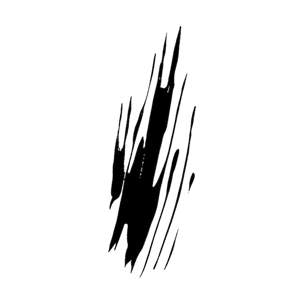 Vector Acuarela pintada con pincel negro Elemento de diseño dibujado a mano aislado sobre fondo blanco