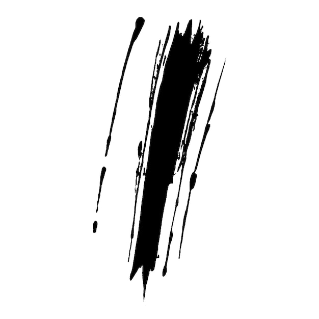 Vector Acuarela pintada con pincel negro Elemento de diseño dibujado a mano aislado sobre fondo blanco