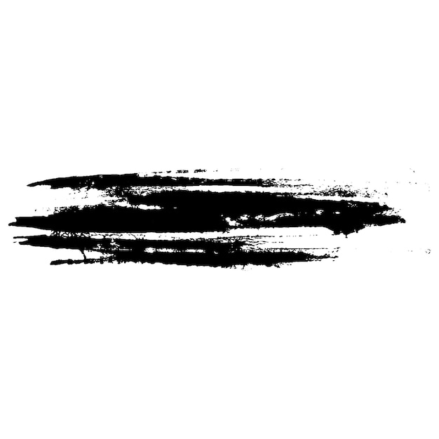 Vector Acuarela pintada con pincel negro Elemento de diseño dibujado a mano aislado sobre fondo blanco