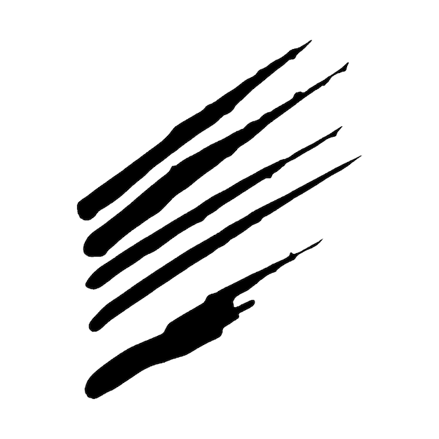 Vector Acuarela pintada con pincel negro Elemento de diseño dibujado a mano aislado sobre fondo blanco