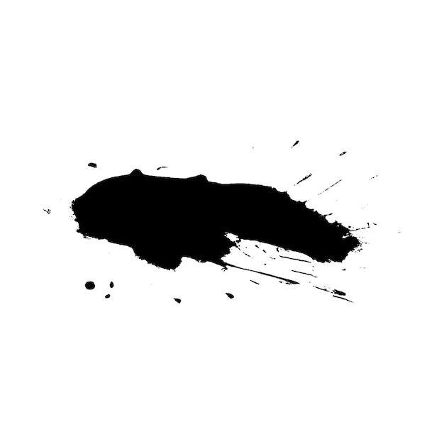 Vector Acuarela pintada con pincel negro Elemento de diseño dibujado a mano aislado sobre fondo blanco