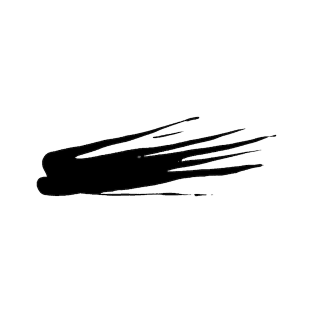 Vector Acuarela pintada con pincel negro Elemento de diseño dibujado a mano aislado sobre fondo blanco