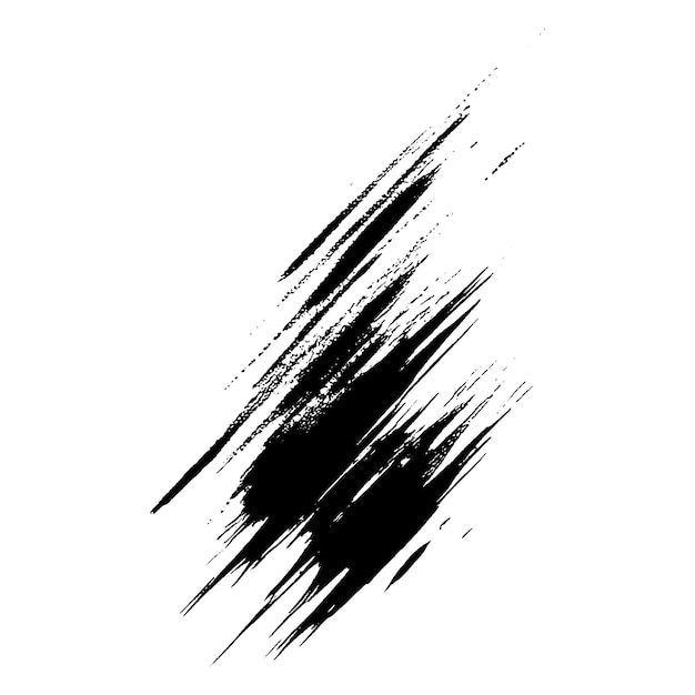 Vector Acuarela pintada con pincel negro Elemento de diseño dibujado a mano aislado sobre fondo blanco