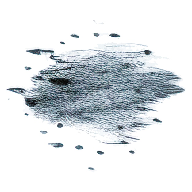 Vector Acuarela pintada con pincel negro Elemento de diseño dibujado a mano aislado sobre fondo blanco