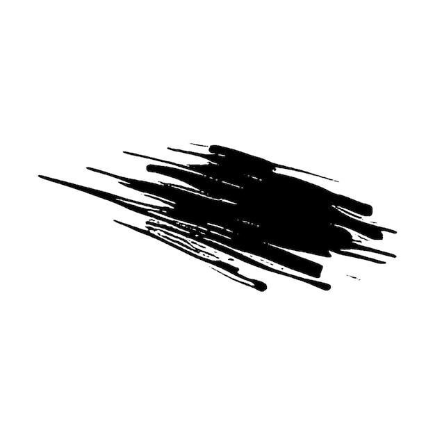 Vector acuarela pintada pincelada negra elemento de diseño dibujado a mano aislado sobre fondo blanco