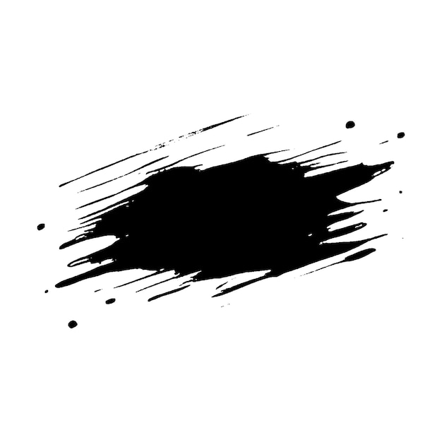 Vector acuarela pintada pincelada negra elemento de diseño dibujado a mano aislado sobre fondo blanco