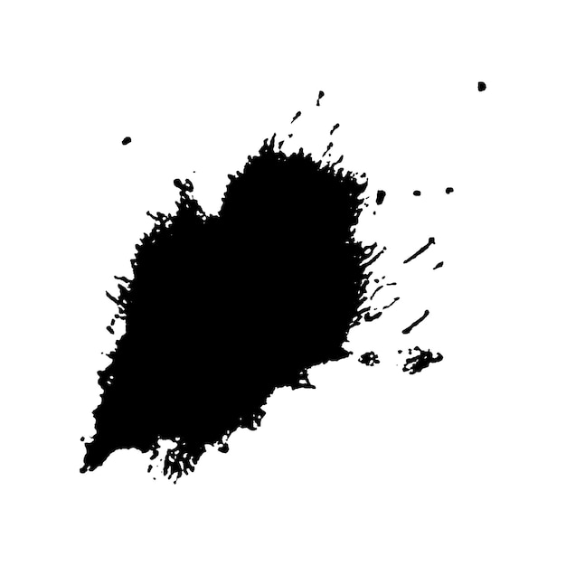 Vector acuarela pintada pincelada negra elemento de diseño dibujado a mano aislado sobre fondo blanco
