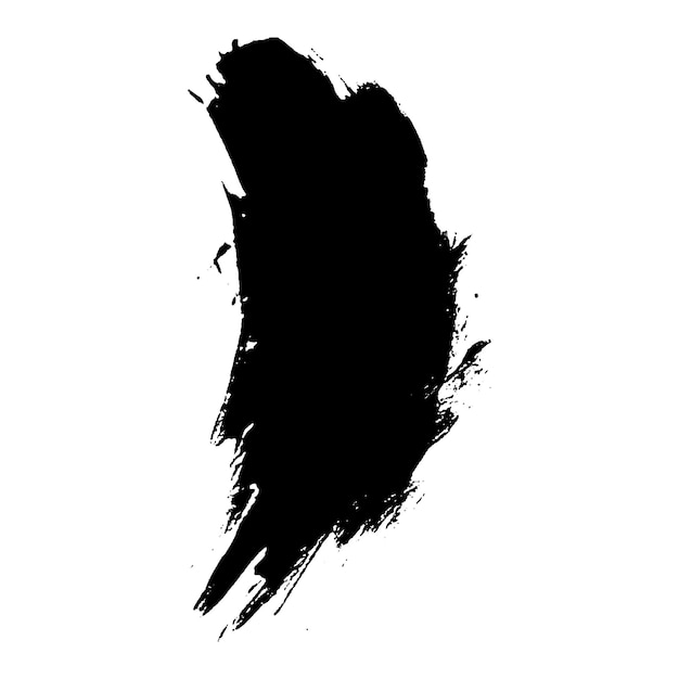 Vector acuarela pintada pincelada negra elemento de diseño dibujado a mano aislado sobre fondo blanco
