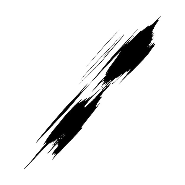Vector acuarela pintada pincelada negra elemento de diseño dibujado a mano aislado sobre fondo blanco
