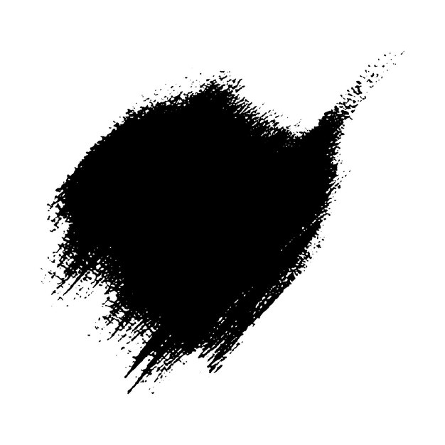 Vector acuarela pintada pincelada negra elemento de diseño dibujado a mano aislado sobre fondo blanco