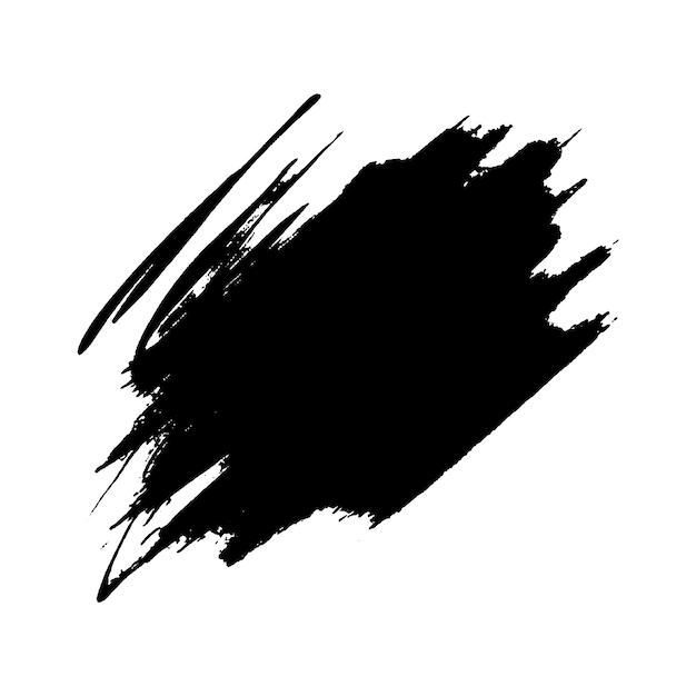 Vector acuarela pintada pincelada negra elemento de diseño dibujado a mano aislado sobre fondo blanco