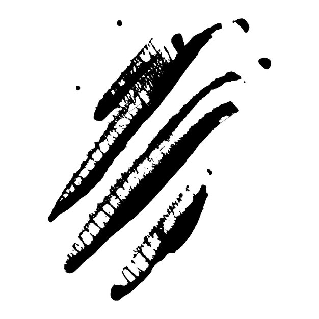Vector acuarela pintada pincelada negra elemento de diseño dibujado a mano aislado sobre fondo blanco