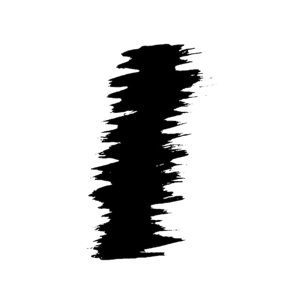 Vector acuarela pintada pincelada negra elemento de diseño dibujado a mano aislado sobre fondo blanco