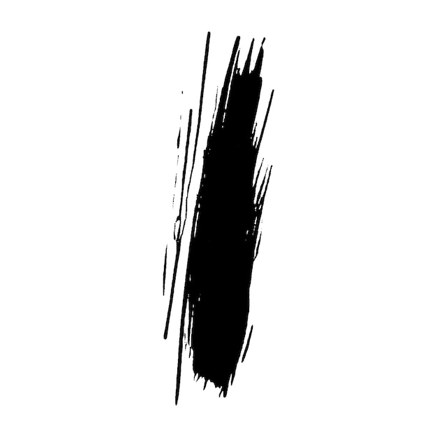 Vector acuarela pintada pincelada negra elemento de diseño dibujado a mano aislado sobre fondo blanco