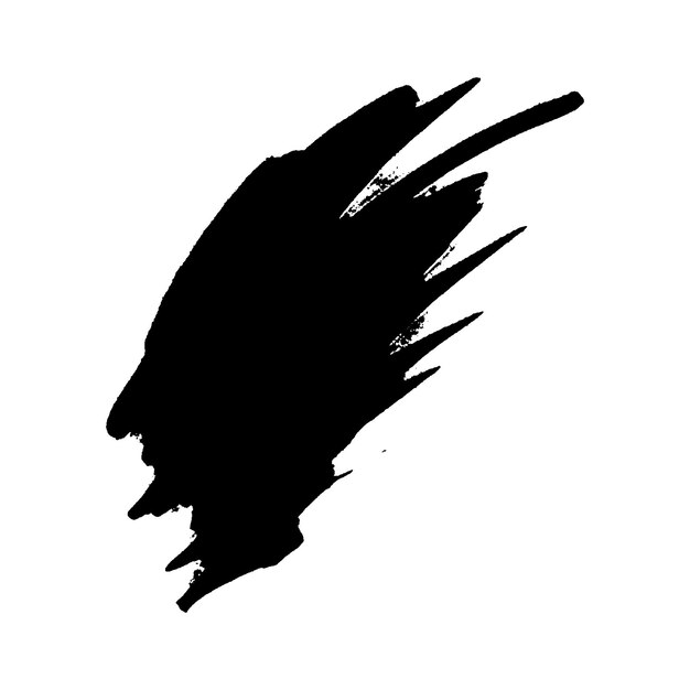 Vector acuarela pintada pincelada negra elemento de diseño dibujado a mano aislado sobre fondo blanco