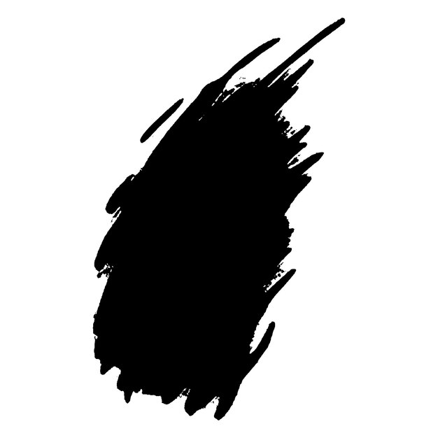Vector acuarela pintada pincelada negra elemento de diseño dibujado a mano aislado sobre fondo blanco
