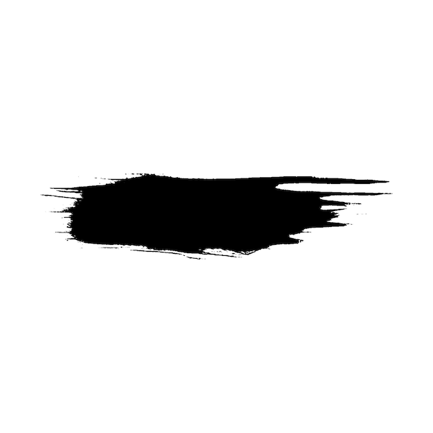 Vector acuarela pintada pincelada negra elemento de diseño dibujado a mano aislado sobre fondo blanco