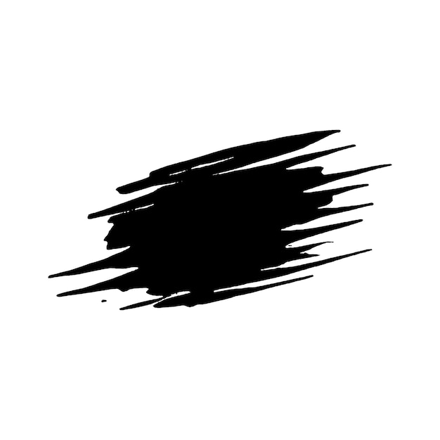 Vector acuarela pintada pincelada negra elemento de diseño dibujado a mano aislado sobre fondo blanco
