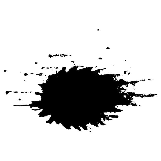 Vector acuarela pintada pincelada negra elemento de diseño dibujado a mano aislado sobre fondo blanco