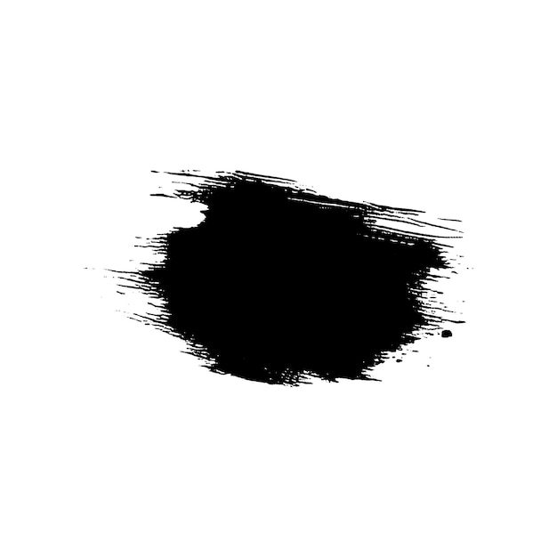 Vector acuarela pintada pincelada negra elemento de diseño dibujado a mano aislado sobre fondo blanco