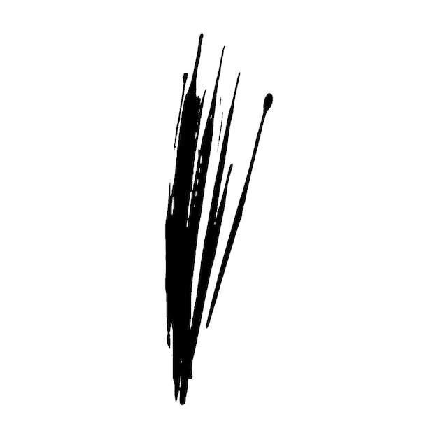 Vector acuarela pintada pincelada negra elemento de diseño dibujado a mano aislado sobre fondo blanco