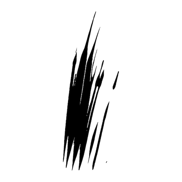 Vector acuarela pintada pincelada negra elemento de diseño dibujado a mano aislado sobre fondo blanco
