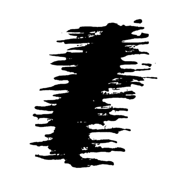 Vector acuarela pintada pincelada negra elemento de diseño dibujado a mano aislado sobre fondo blanco