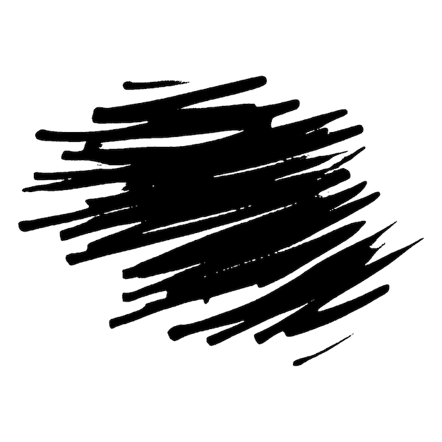 Vector acuarela pintada pincelada negra elemento de diseño dibujado a mano aislado sobre fondo blanco
