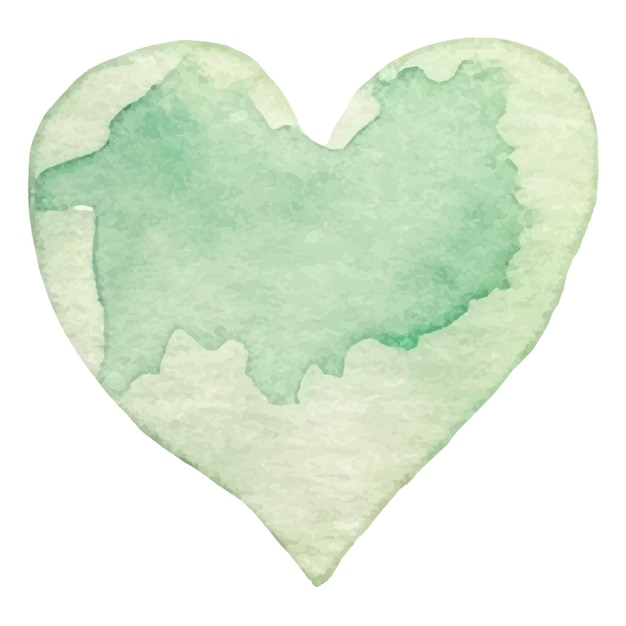 Vector, acuarela, pintado, corazón, símbolo, mano, dibujado, elemento del diseño, aislado, blanco, plano de fondo