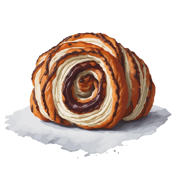 Vector vector de acuarela rugelach clipart de pastelería fondo blanco editable