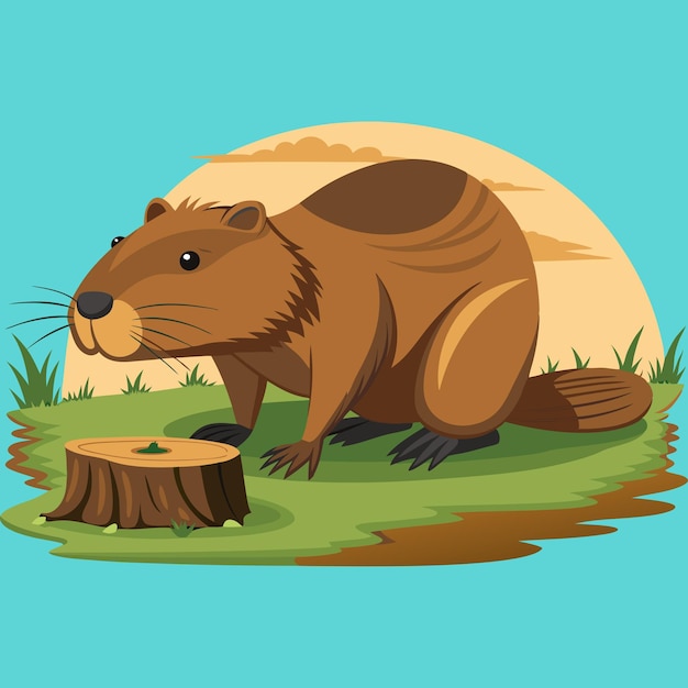 Vector de acurrucamiento del castor