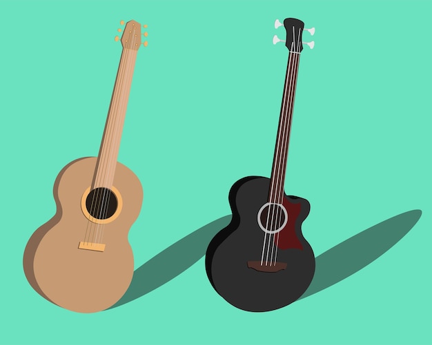 Vector acústico de la guitarra baja