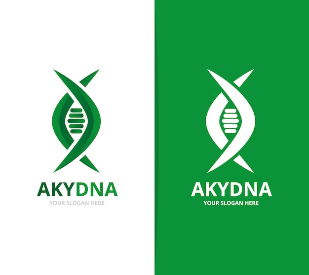 Vector de ADN y combinación de logotipo genético Ciencia y símbolo o icono de hélice Templata de diseño de logotipo de espiral y evolución única