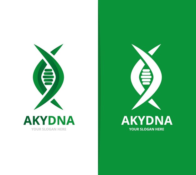Vector de ADN y combinación de logotipo genético Ciencia y símbolo o icono de hélice Templata de diseño de logotipo de espiral y evolución única