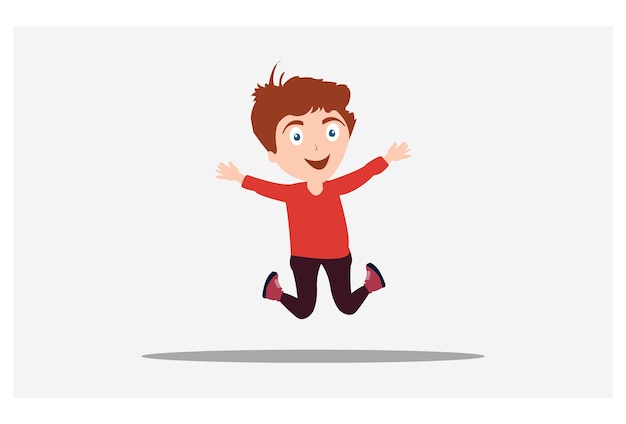 Vector adolescente niño personaje de dibujos animados niño con sonrisa feliz en fondo blanco.